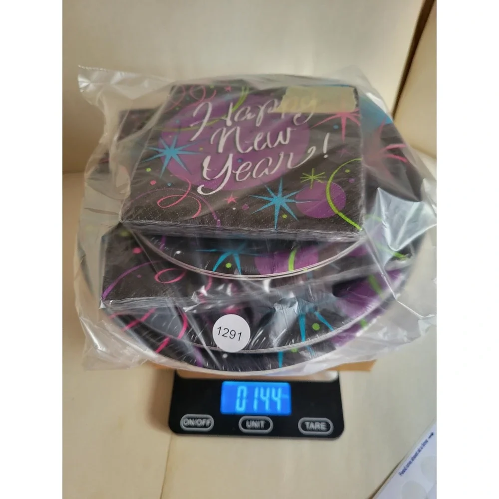 Unique Stellar New Years Party Supplies Plates Napkins Set Neon Starburst 5pc